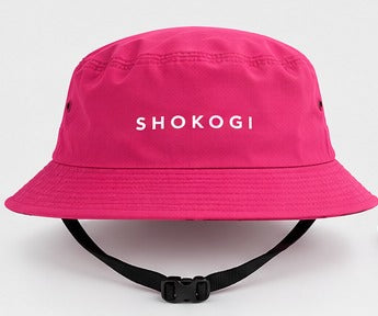SHOKOGI surf hat, pink, with chin strap