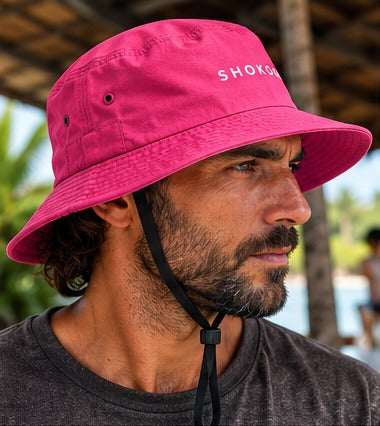 SHOKOGI surf hat, pink, side