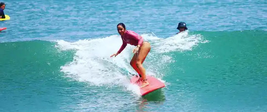 A Shokogi student riding a wave at Playa Venao