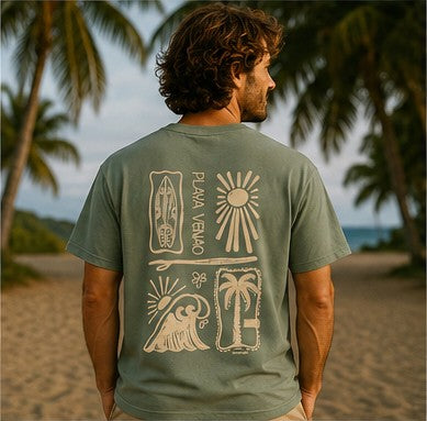 SHOKOGI tee, Equilibrium Green, back