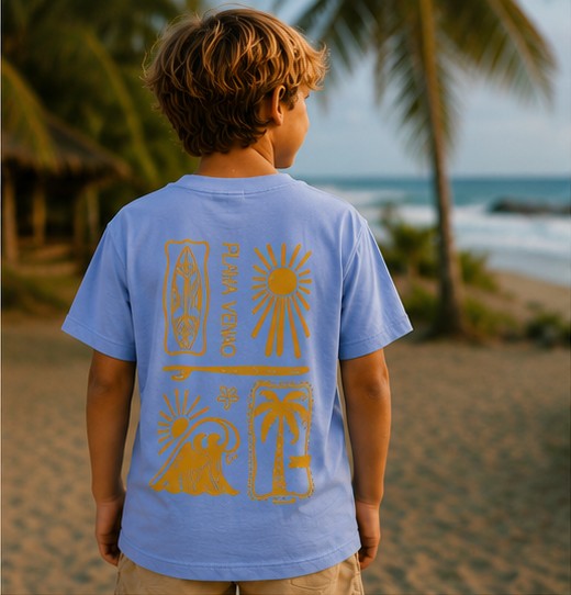 SHOKOGI kids tee, Carolina Blue, back