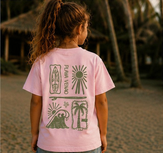 SHOKOGI kids tee, Light Pink, back