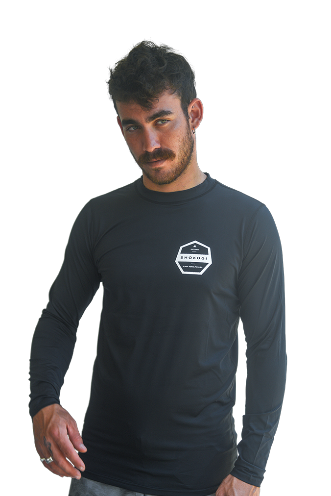 Sheico Rash Guards Shop Shokogi Rash Guard Black| Premium Surf Apparel